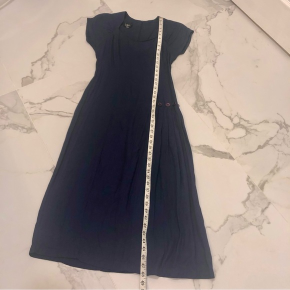 Vintage Léger dress navy blue linen size small - Picture 6 of 11